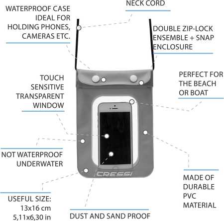 ����� ������������� ��� �������� CRESSI PROTECTIVE PHONE CASE, �����, Cressi ��� ��������� �����, ������ � ��������� �������� �������.��